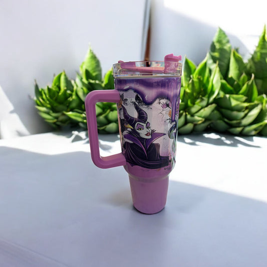 40 oz Tumbler Disney Villains Purple/White