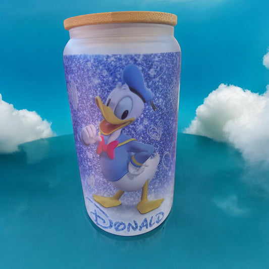 16 oz Glass Tumbler with Bamboo Lid and Straw